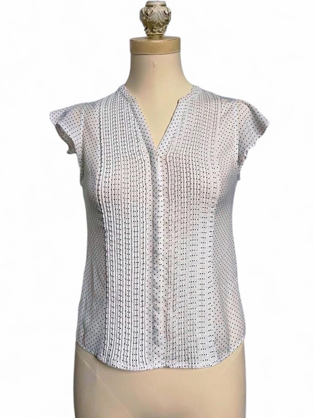 Simply Styled White Eyelet Flutter Sleeve Top